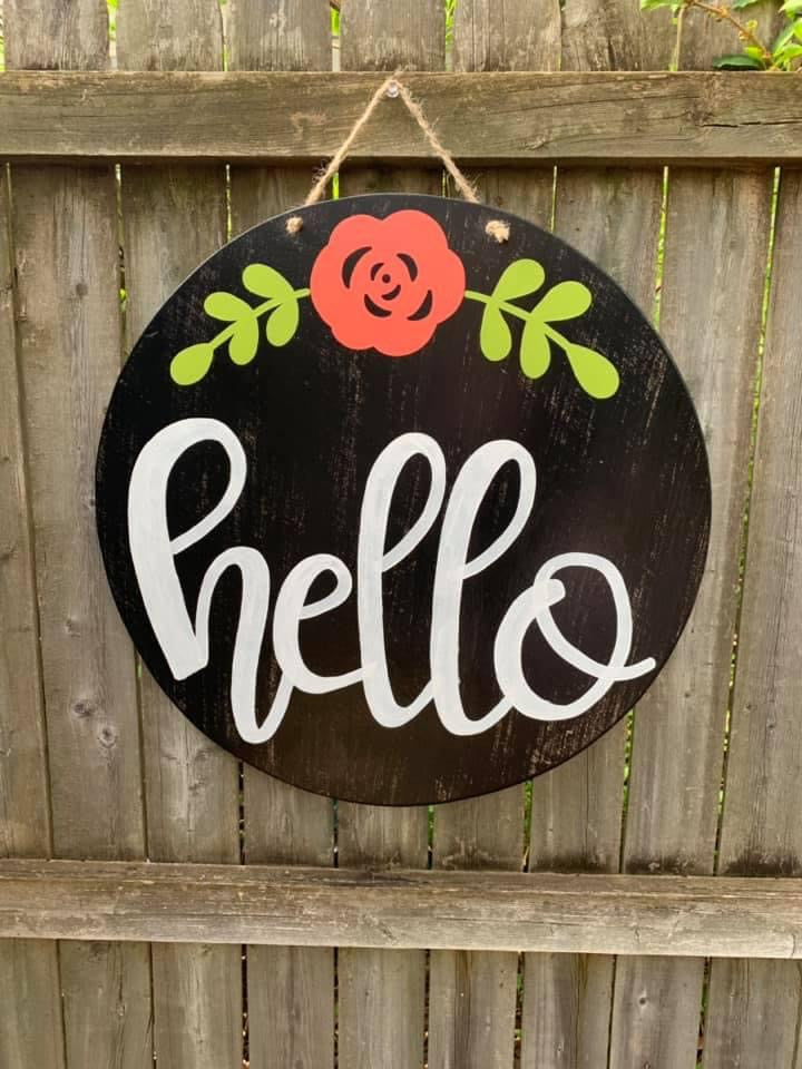 Hello Flower Door Hanger - Preorder