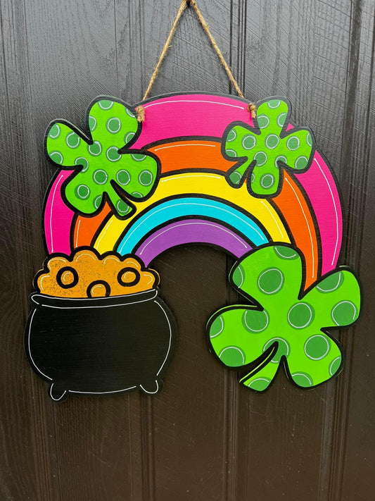 Rainbow Pot of Gold Door Hanger - Preorder