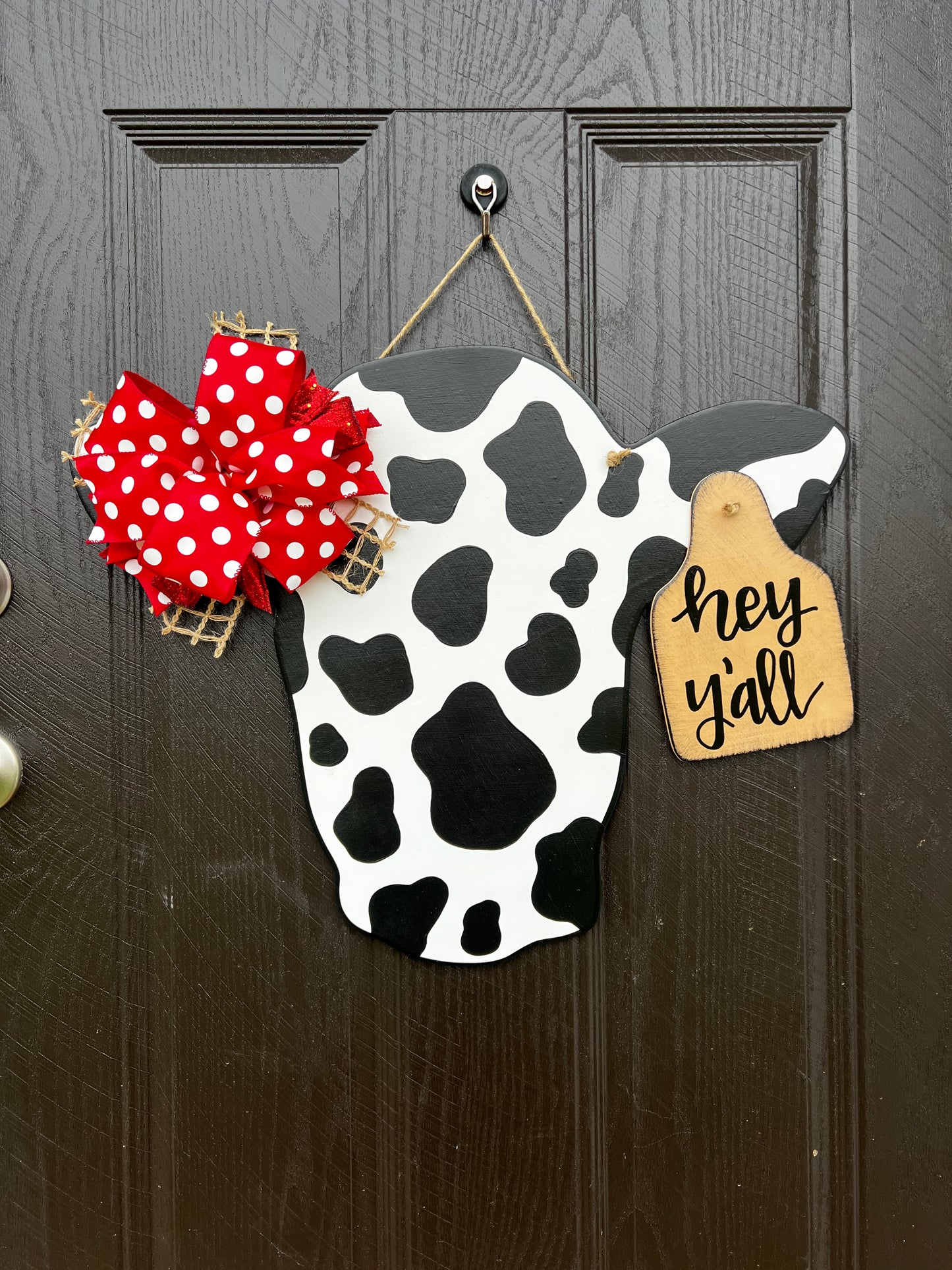 Hey Y’all Cow Door Hanger - Preorder