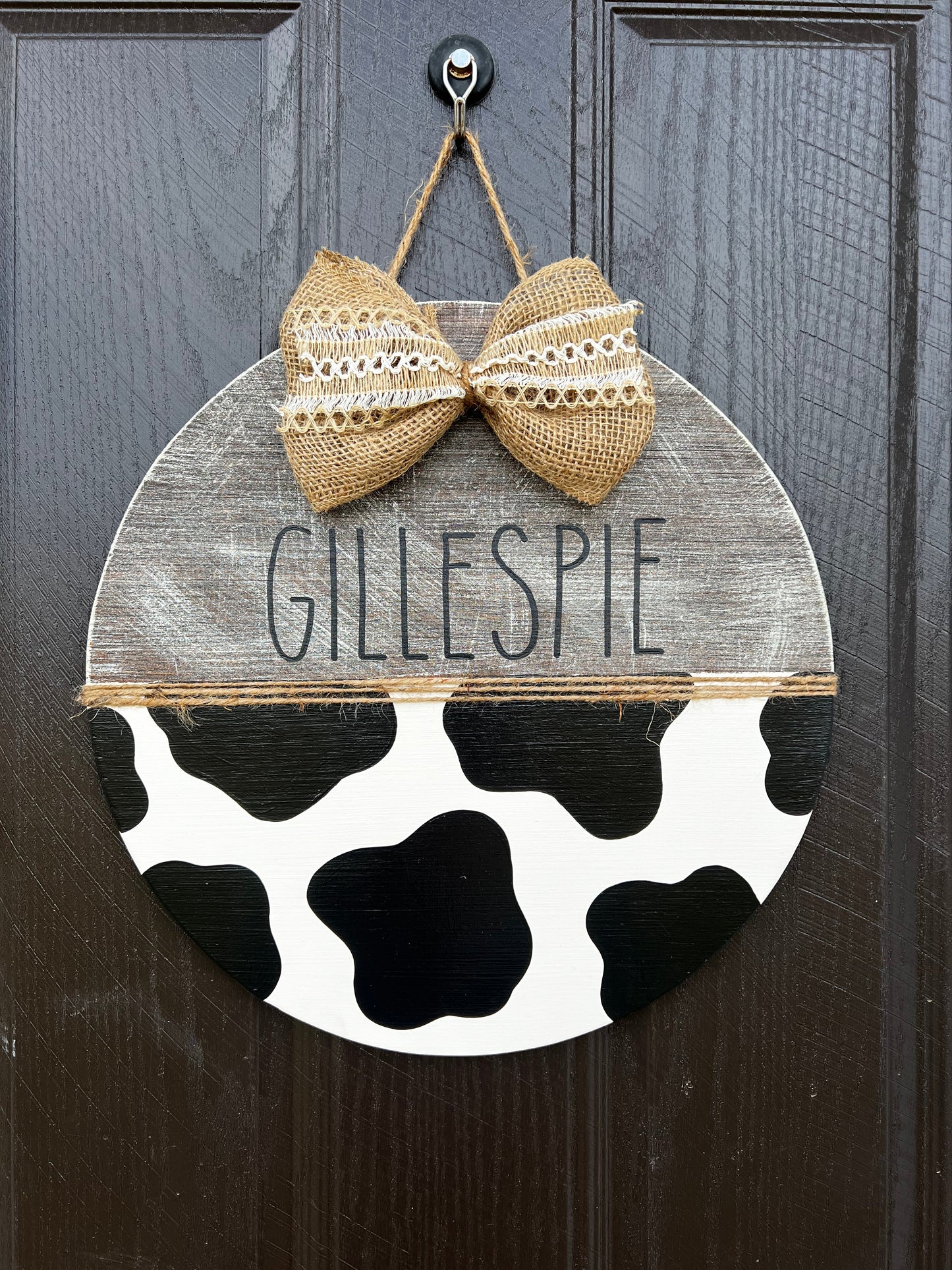 Cow Print Customizable Door Hanger - Preorder