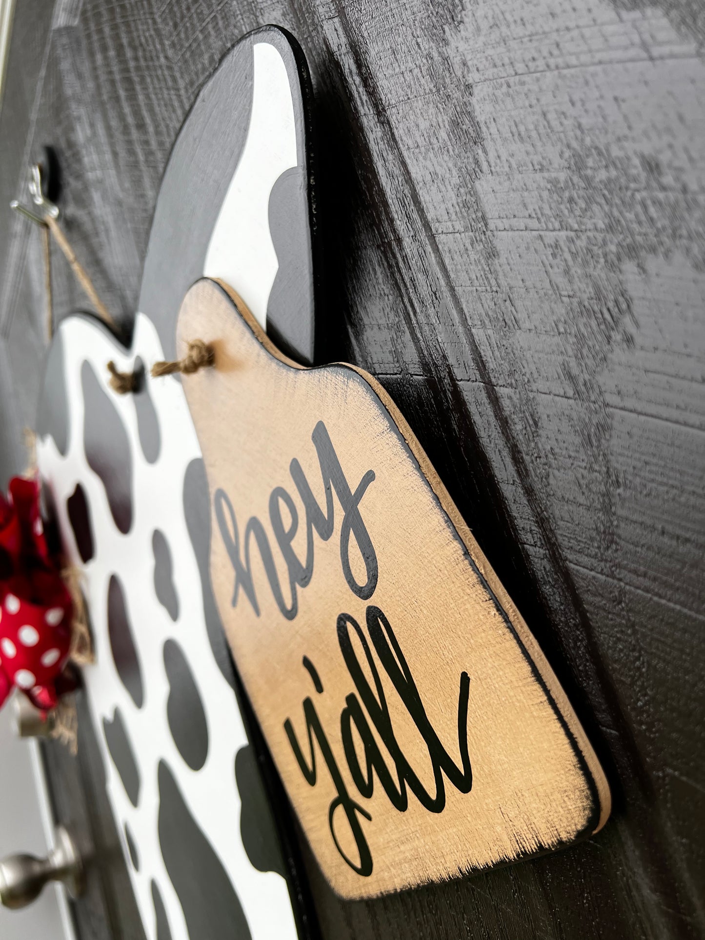 Hey Y’all Cow Door Hanger - Preorder