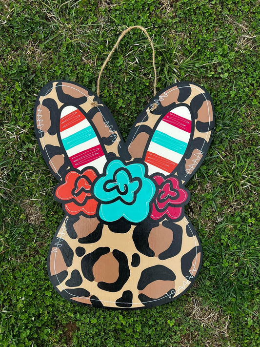 Leopard Bunny Door Hanger - Preorder