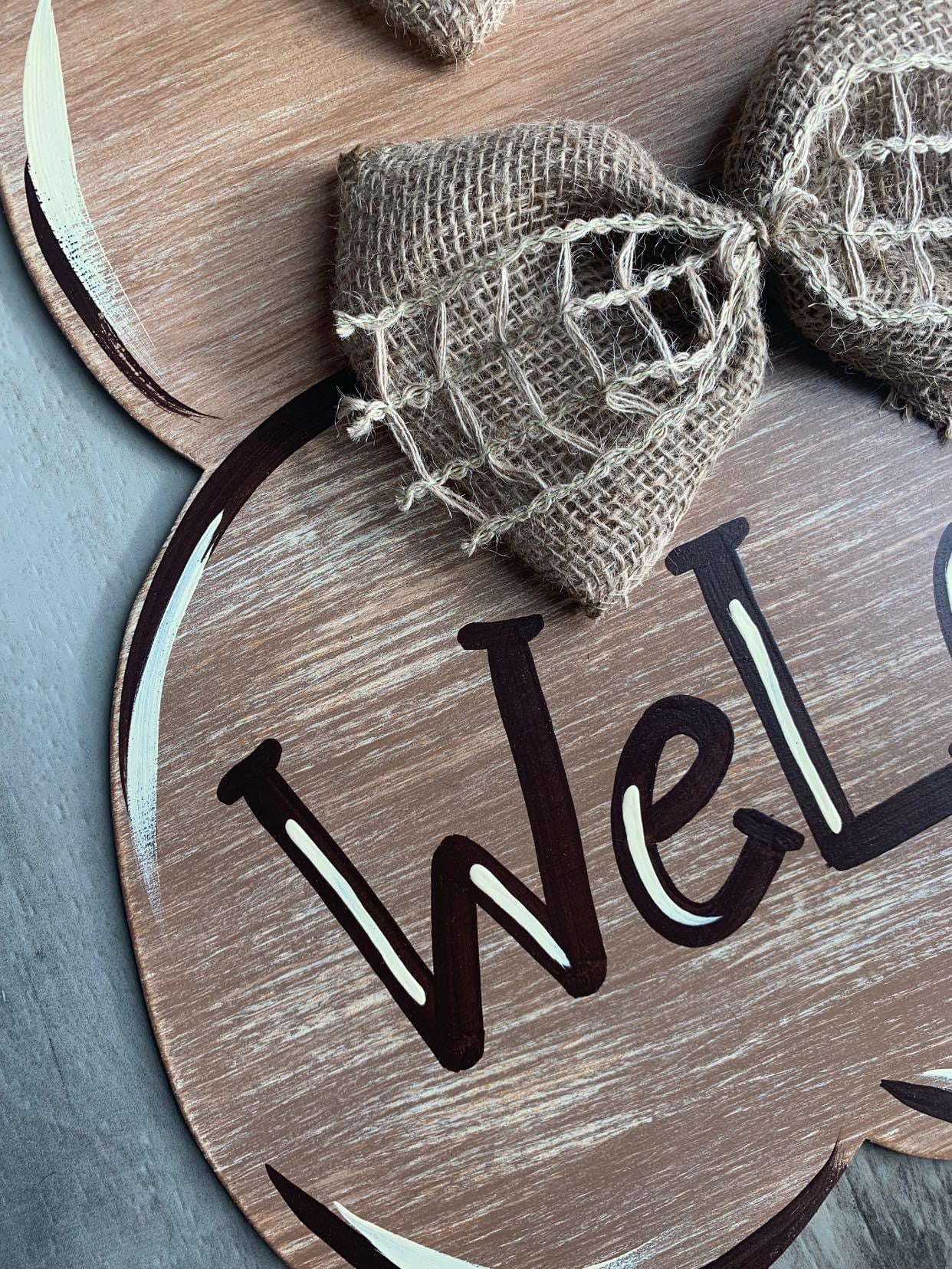 Welcome Stacked Pumpkin Door Hanger - Preorder
