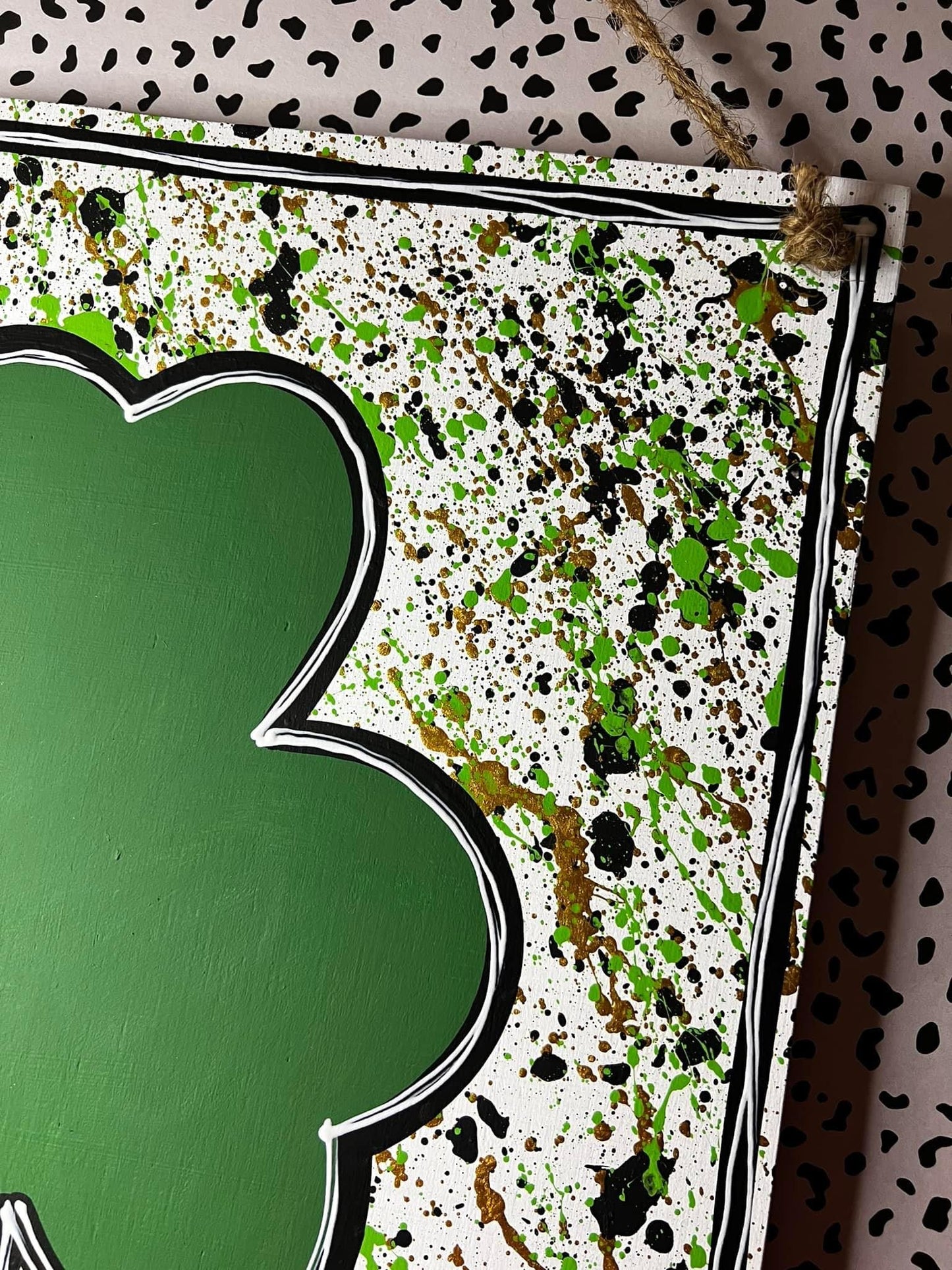 Splatter Paint Shamrock Door Hanger - Preorder