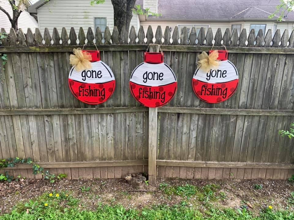 Gone Fishing Door Hanger - Preorder